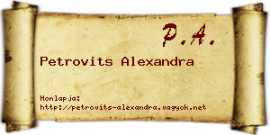 Petrovits Alexandra névjegykártya