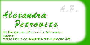 alexandra petrovits business card